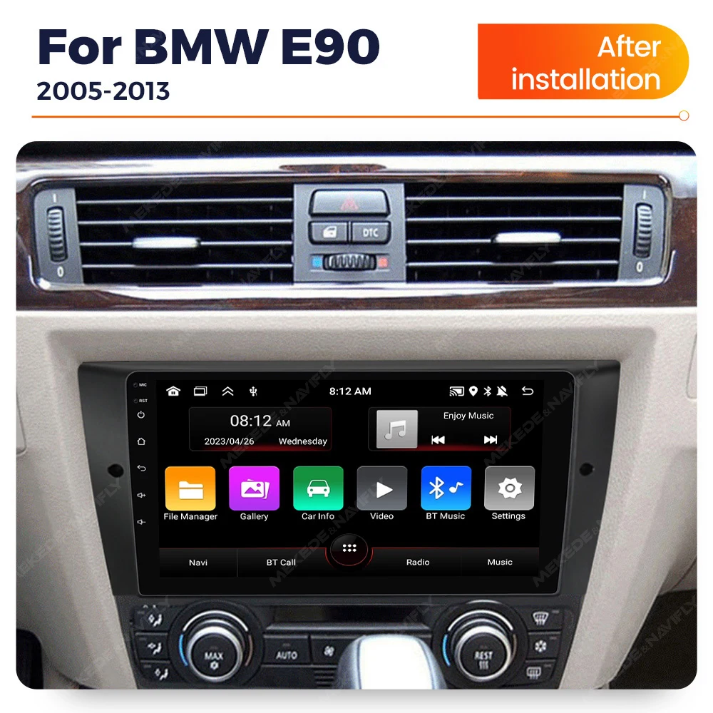 Color: WHITE - MEKEDE IPS 9 Inch For BMW 3-Series E90 E91 E92 E93 2005-2013 Autoradio Multimedia Head Unit No 2 Din GPS Navigation WIFI FM