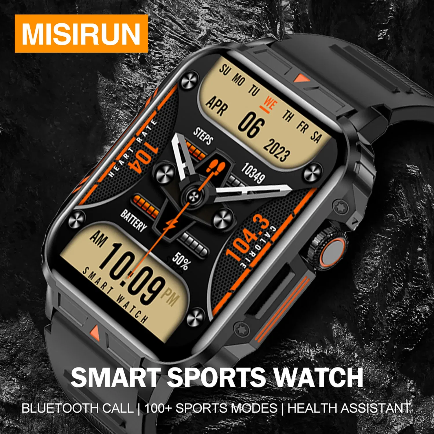 Color: Pink - MISIRUN Outdoor Sports Smart Watch 1.95" HD Screen Bluetooth Call Smartwatch Health Monitoring IP68 Waterproof Fitness Tracker