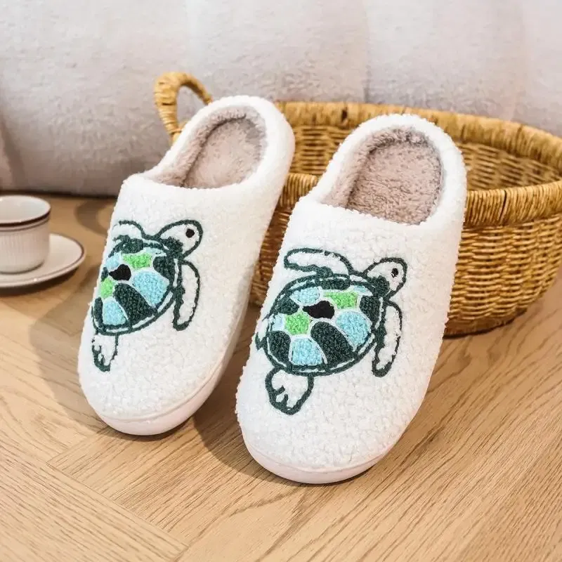 Color: Straw, Shoe Size: 4 - Casual Fluffy Slippers Women House Flat Cute Cartoon Designer Platform Winter Shoes Girls Home Fashion Popular Footwear Big Size