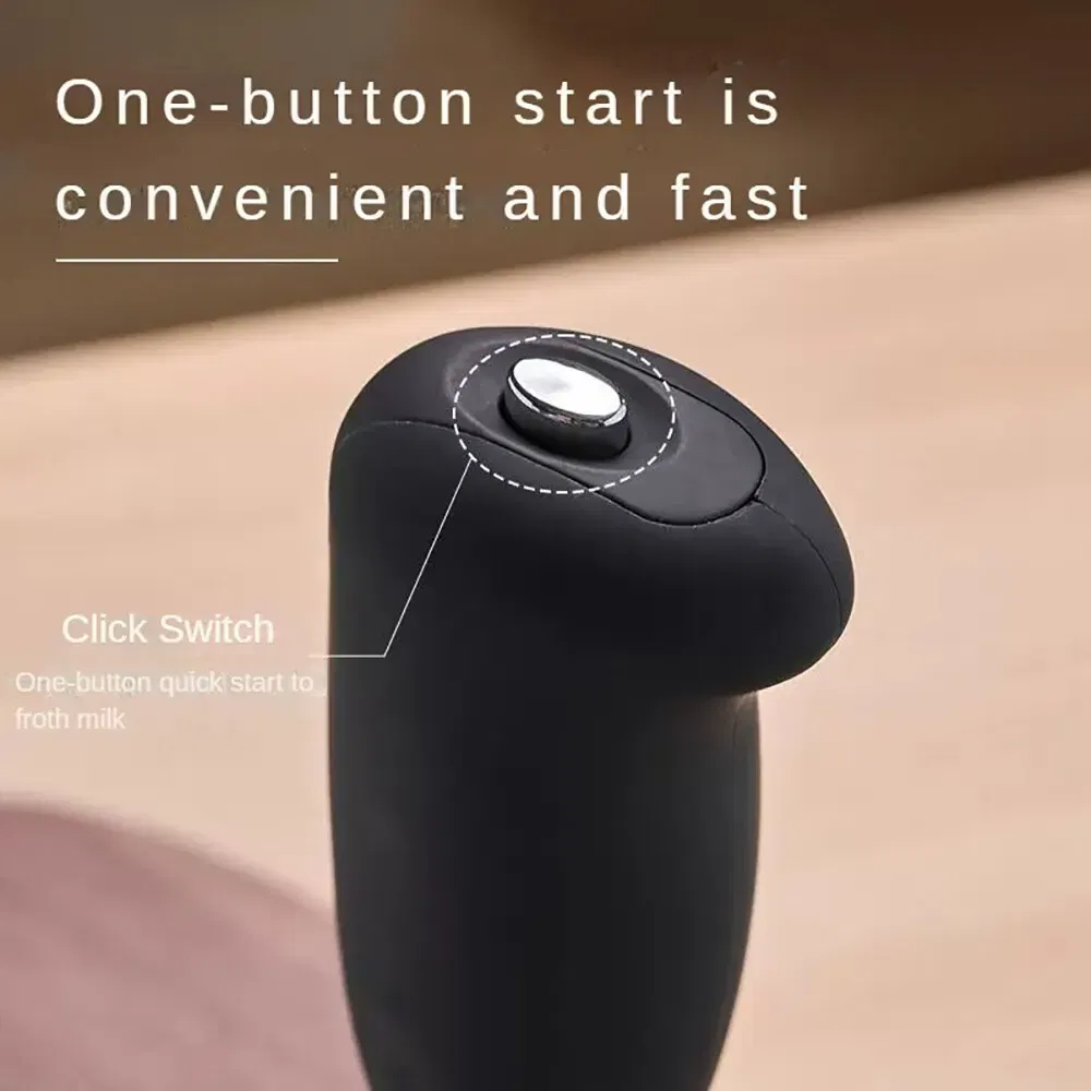 Color: light yellow - Electric Milk Frother Handheld Mixer Coffee Foamer Egg Beater Cappuccino Stirrer Mini Portable Blenders Home Kitchen Whisk Tool