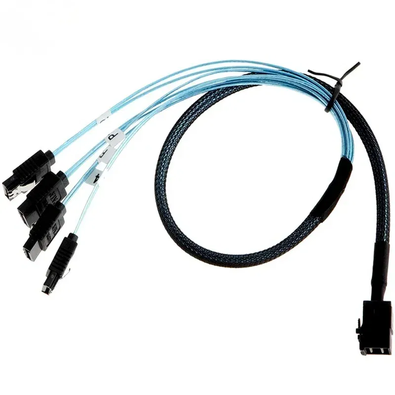 HD Mini SAS 12G SFF-8643 To SATA Cable Adapter,Internal SFF 8643 Motherboard Controller To 4 SATA Hard Drive Converter