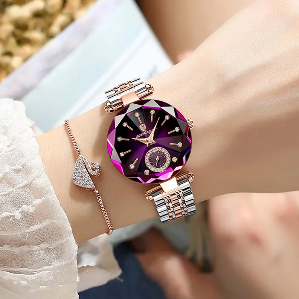 Color: Multicolor - POEDAGAR Luxury Woman Wristwatch Elegant Waterproof Stainless Steel Watch for Ladies Dress Diamond Quartz Women's Watches Reloj