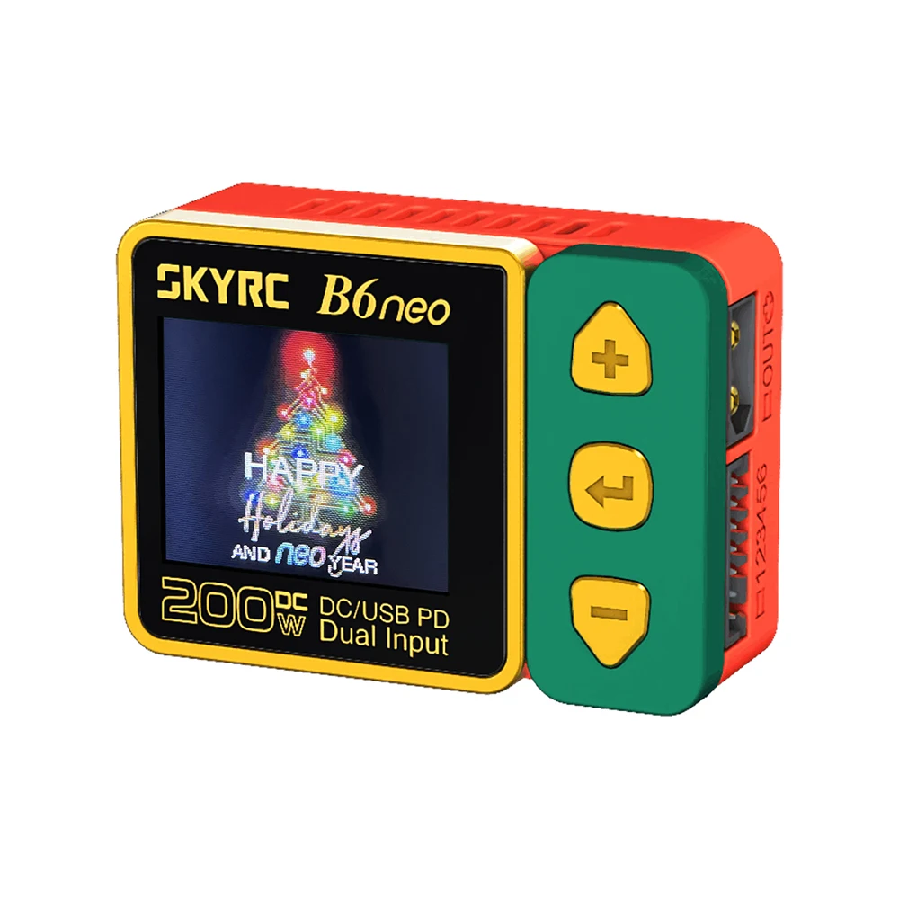 Color: Watermelon red, Ships From: CHINA - 2023 SkyRC B6neo Smart Charger DC 200W PD 80W Battery Balance Charger SK-100198 B6 neo Xmas tree version