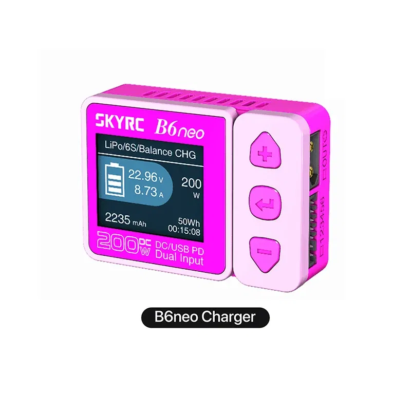Color: Watermelon red, Ships From: CHINA - 2023 SkyRC B6neo Smart Charger DC 200W PD 80W Battery Balance Charger SK-100198 B6 neo Xmas tree version