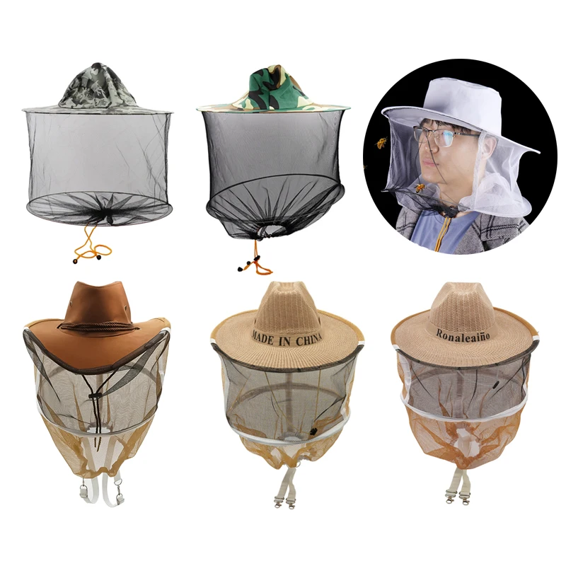 Color: Dark Khaki, Ships From: CN, Size: M - Bee Hat Breathable Beekeepers Hat Beekeeper Hats With High Visibility Veil Face Protection Outdoor Bee Keeper Starting Kit