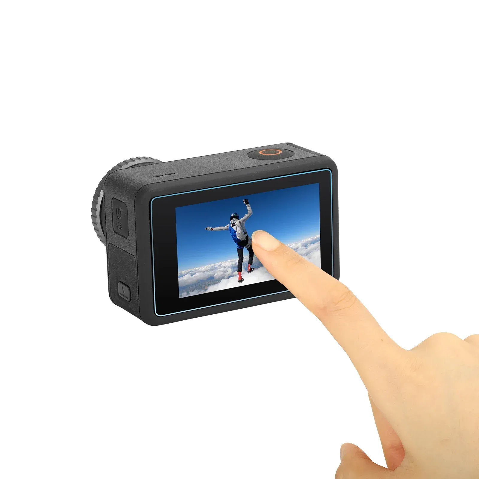 Colour: white color - 9H Tempered Glass Film for Dji Osmo Action 3 Touch Screen Film Cover Combo Set Action Camera Accessories