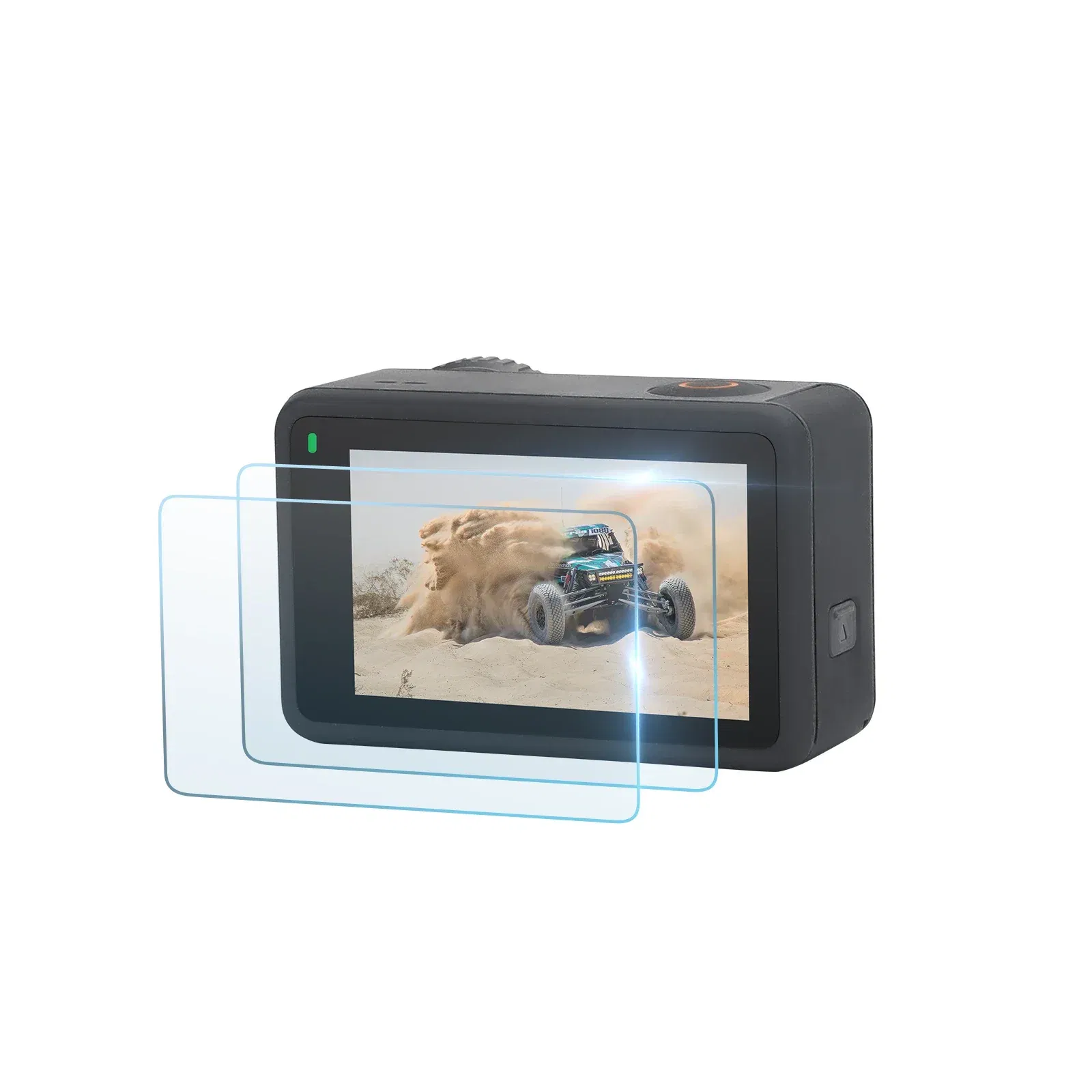 Colour: white color - 9H Tempered Glass Film for Dji Osmo Action 3 Touch Screen Film Cover Combo Set Action Camera Accessories