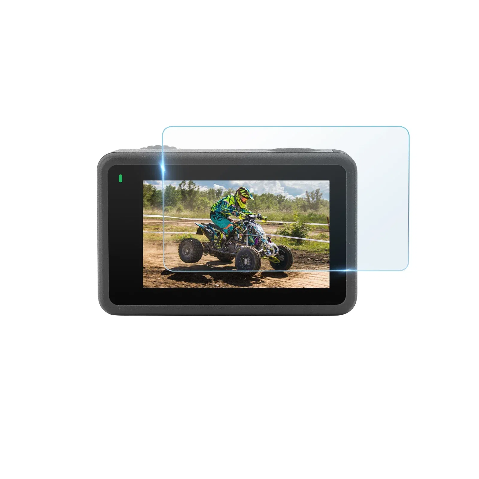 Colour: white color - 9H Tempered Glass Film for Dji Osmo Action 3 Touch Screen Film Cover Combo Set Action Camera Accessories