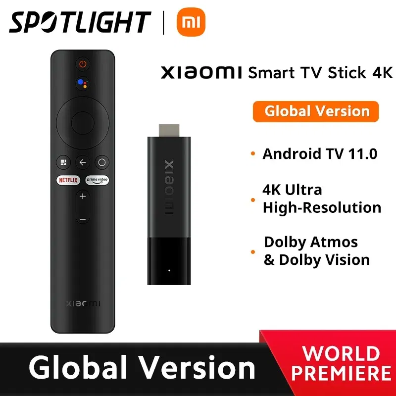 Color: Beige, Ships From: CHINA - [World Premiere] Global Version Xiaomi Smart TV Stick 4K Android 11 Portable Streaming Media Multi Language BT5.0 TV Dongle