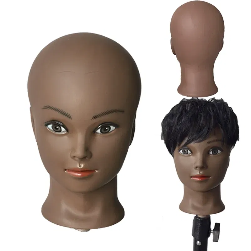 Color: Black - H&STAR Female Bald Mannequin Had  Cosmetology Practice African Training Manikin Head For Hair Styling