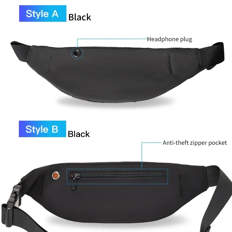 Color: black - Heroic Knight High Quality Waist Pack Man Casual Outdoor Travel Cross Shoulder Bag Fashion Sport Chest Bag Waterproof fanny Pack