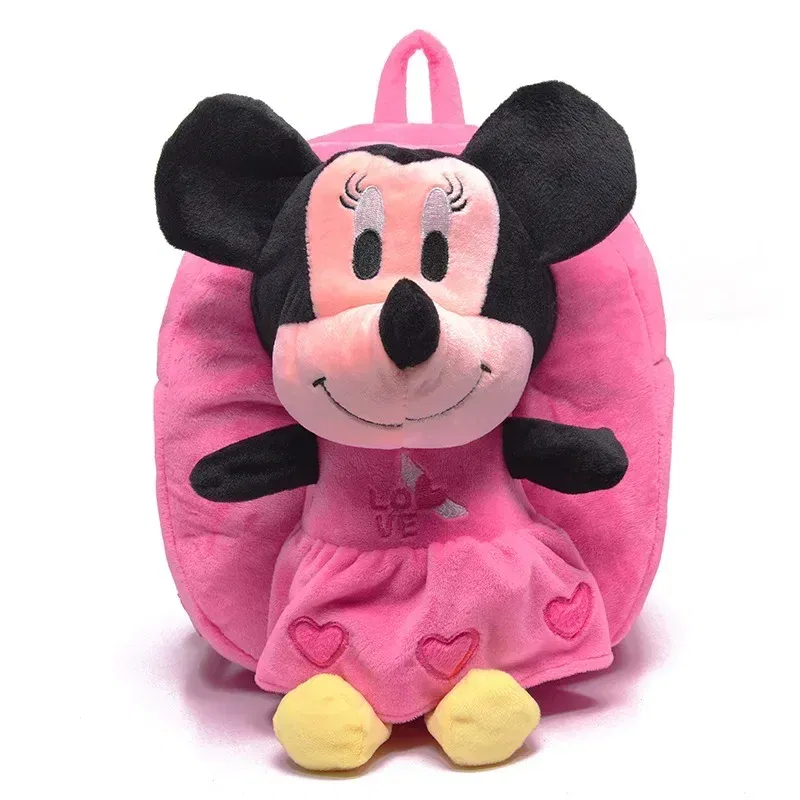 Color: Beige - Cartoon cute children schoolbag kindergarten small class baby backpack kt cat Mickey 1-3 years old plush backpack