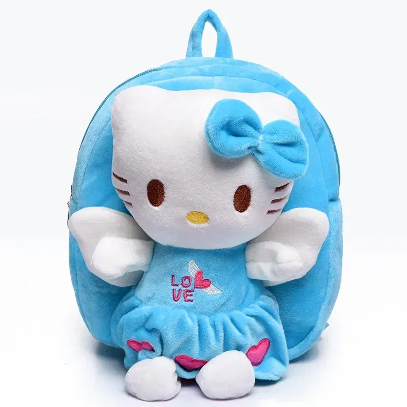 Color: Beige - Cartoon cute children schoolbag kindergarten small class baby backpack kt cat Mickey 1-3 years old plush backpack