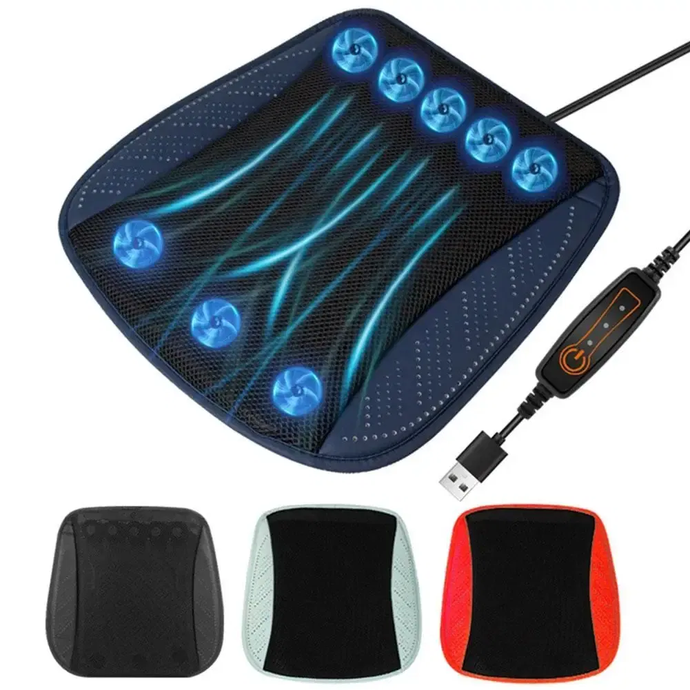 Color Name: camel, Ships From: CN - Summer Cool Seat Cushion With USB Fan Ice Silk Ventilated Seat Cushion Cooling Air Seat Cover For Universal Cars Seat Cushion