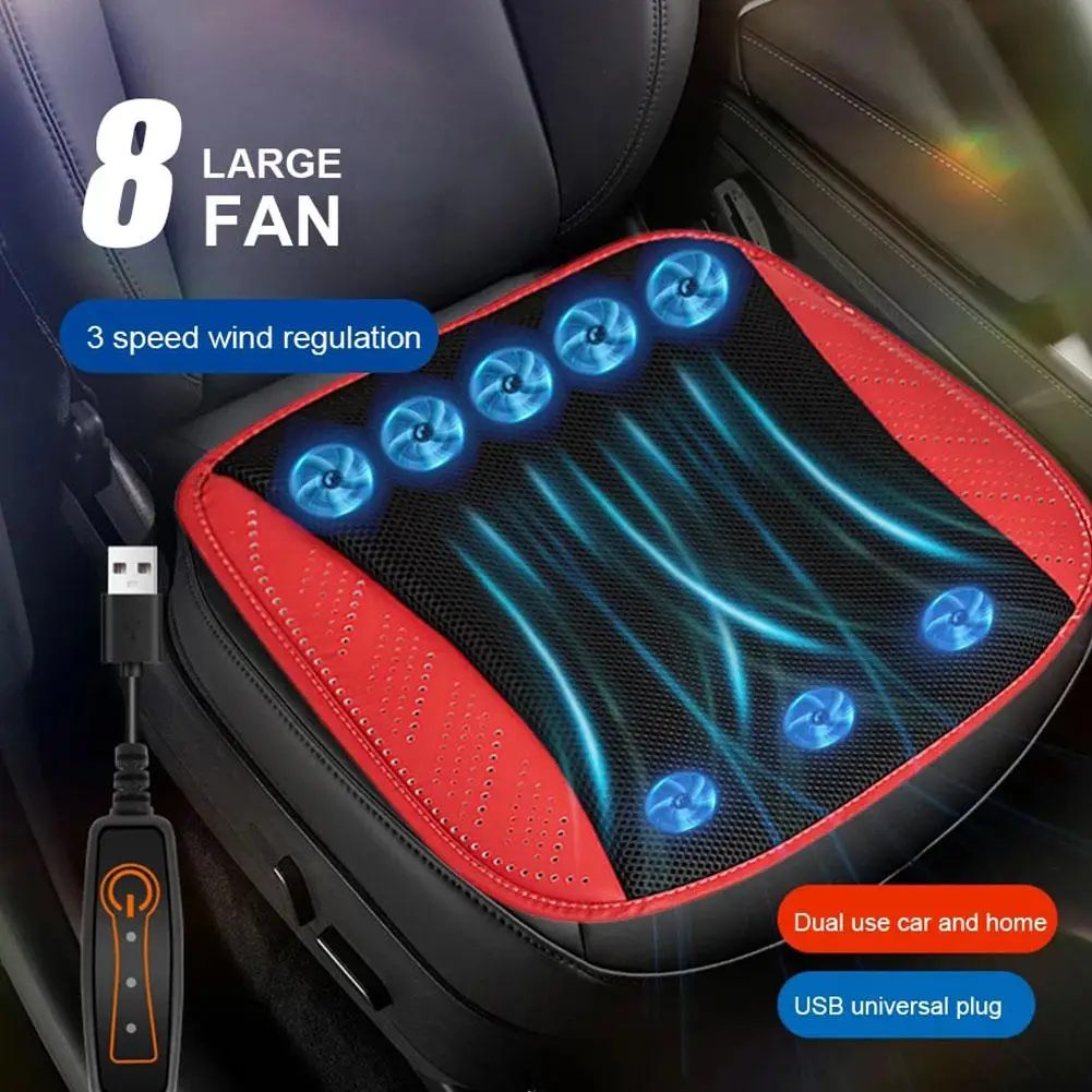 Color Name: camel, Ships From: CN - Summer Cool Seat Cushion With USB Fan Ice Silk Ventilated Seat Cushion Cooling Air Seat Cover For Universal Cars Seat Cushion