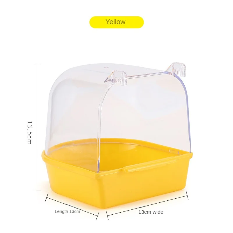 Color: WHITE, Ships From: CHINA - Bird Hanging Cockatiel Bath Cube Parrots Bathtub Bathtub Shower Box Cage Accessory for Little Bird Canary Budgerigar Lovebird