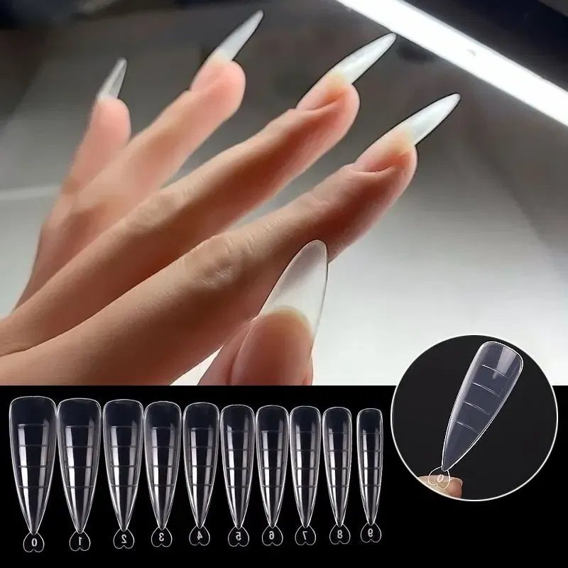 Color: DEEP BLUE - 120pcs Nail Forms Full Cover False Nails Quick Building Mold Fake Nail Shaping Extend Top Molds For Gel Salon Manicure Art