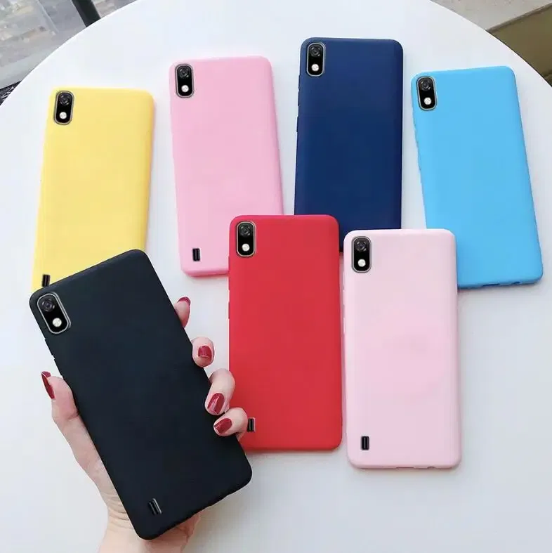 Color: black, Material: CANVAS - Candy color Phone Case For Samsung galaxy A10 A20 A20E A30 A40 A50 A70 S A01 A11 A21 A31 A41 A51 A71 4G Silicone TPU Back Cover
