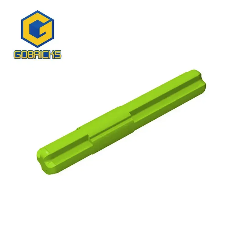 Color: Bright Green - Gobricks 10PCS Bricks Plate 2 x 4 Technical, Axle 4 with Center Stop compatible with 99008 toys Assembles Building Blocks