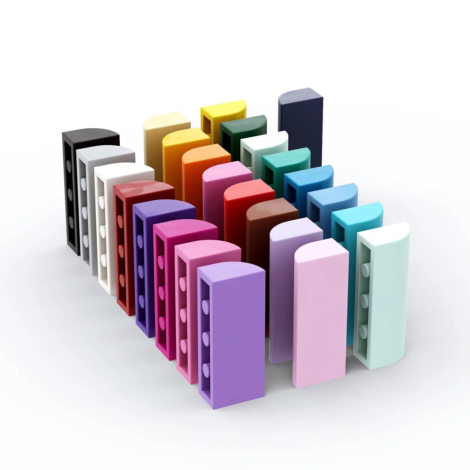 Color: WHITE - 1 Pcs Buildings Blocks 6191 10314 Slope, Curved 1 x 4 x 1 1/3 Collections Bulk Modular GBC Toy For High-Tech MOC Set