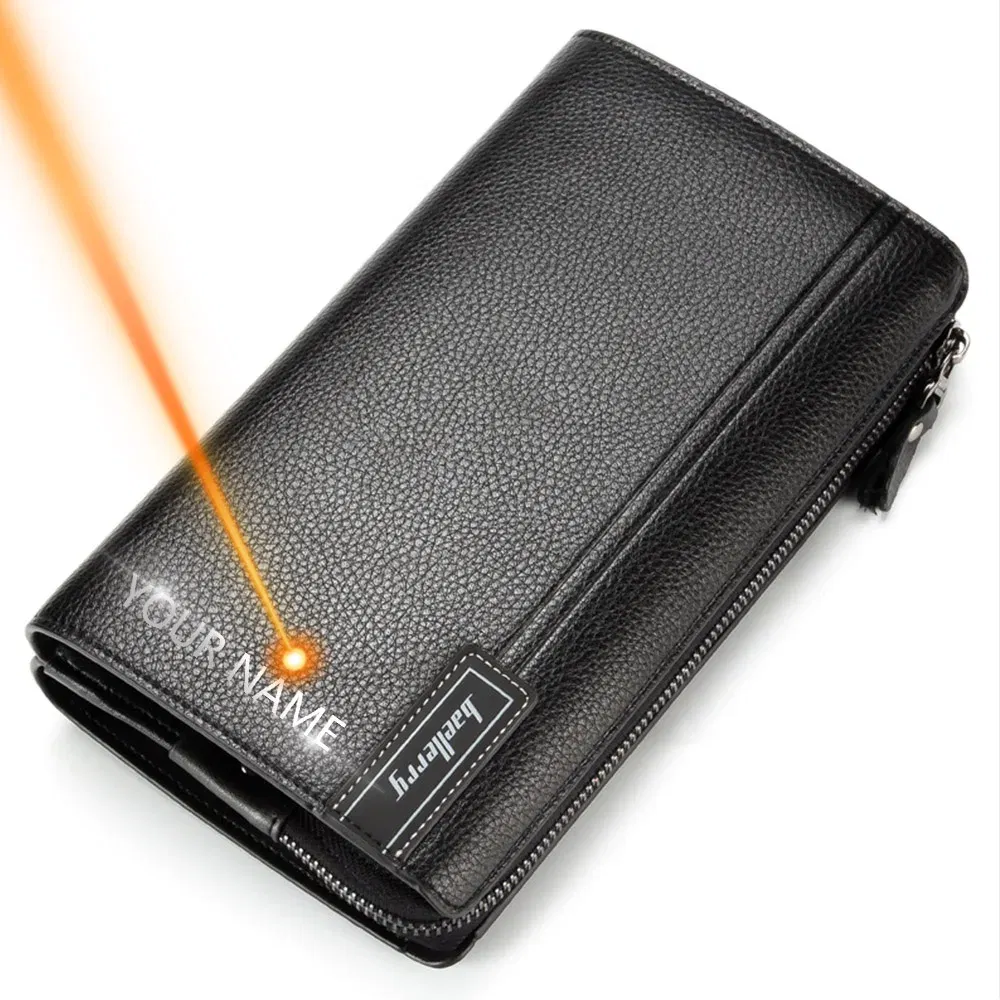 Color: light yellow - Baellerry Men Clutch Bag Large Capacity Men Wallets Cell Phone Pocket Passcard Pocket High Quality Multifunction Wallet For Men