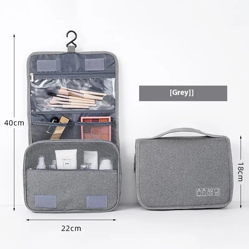 Color: PURPLE - Foldable Toiletry Bag Organizer Hanging Storage Bathroom Makeup Case Cosmetic Bag Travel For Travel Business