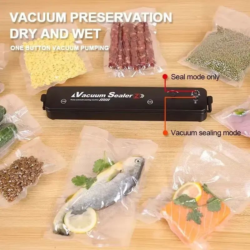Color: WHITE - Automatic packaging machine food vacuum sealing machine portable household vacuum food sealing kitchen helper 220V