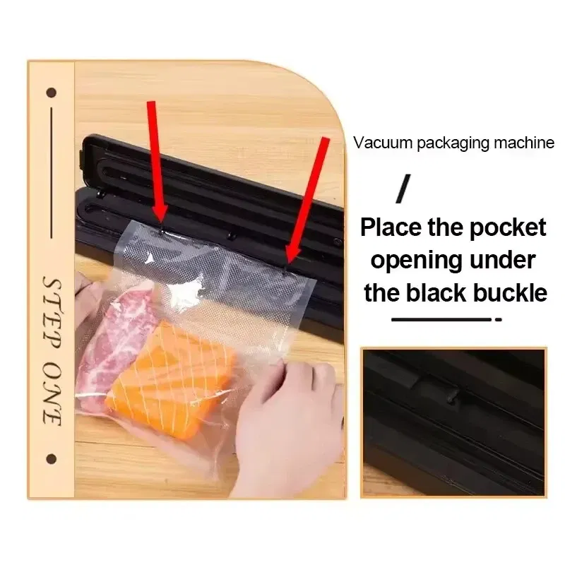 Color: WHITE - Automatic packaging machine food vacuum sealing machine portable household vacuum food sealing kitchen helper 220V