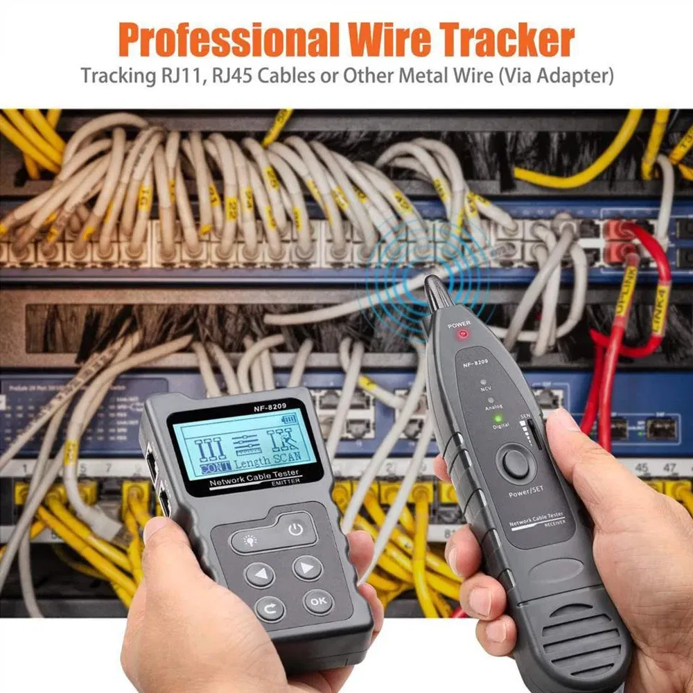 Color: RED, Ships From: CHINA - NOYAFA NF-8601W/NF-8209 Cable Tracker Lan Display Measure Tester Network Tools LCD Display Measure Length Wiremap Tester