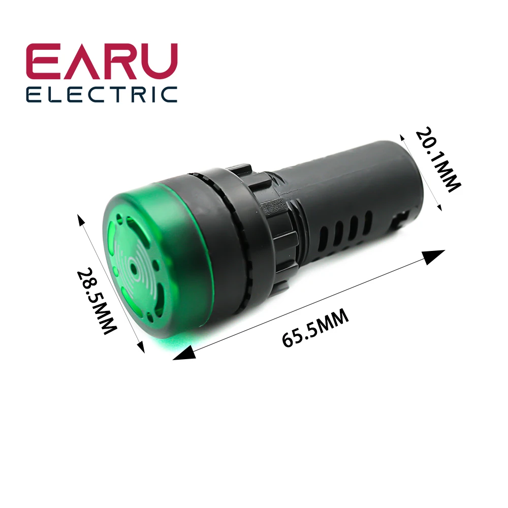 Color: multi - AD16-22SM 22mm Panel Diameter AC 12V 24V 110V 220V Flash Signal Light Red LED Active Buzzer Beep Alarm Indicator Green Yellow