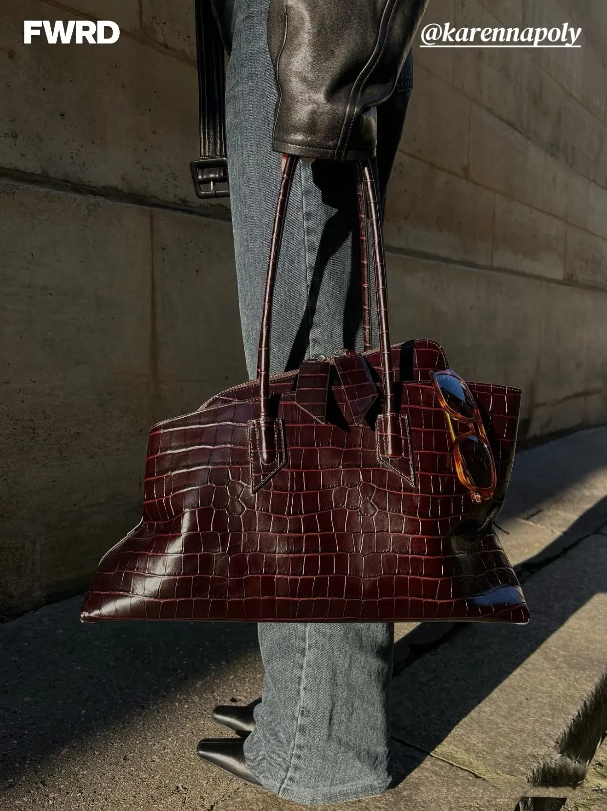 Color: black - Brand Crocodile pattern genuine leather luxury Handbags High Quality alligator large capacity Lady Totes Shoulder Crossbody Bag