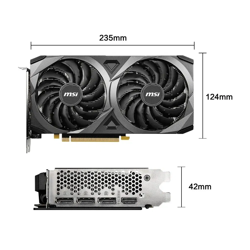 To MSI GeForce RTX 3060 VENTUS 2X 12G OC Gaming Graphics Card 12GB GDDR6 192-bit HDMI DP PCI-E 4.0 8Pin Desktop Full New Video