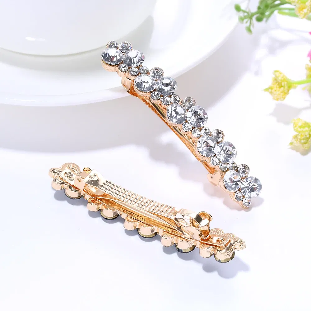 Color: Beige - Hot Sale 5 Colors Korean Crystal Pearl Elegant Women Barrettes Hair Clip Hairgrips Hairpin Girls Hair Accessories Dropshipping