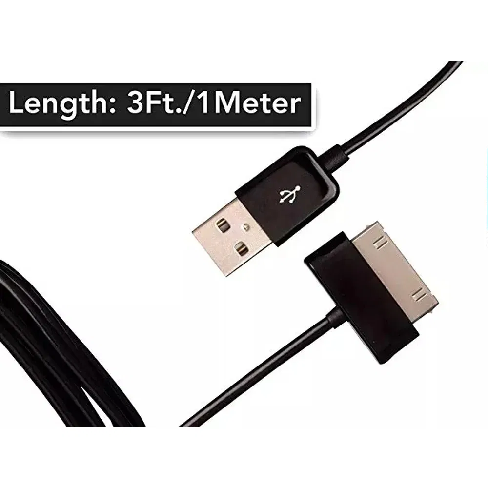 Color: black, Cable Length: 2m - 1m/2m USB Charger Data Cable For Samsung Galaxy TAB P1000 N8000 P5100 P5110 P7510 P7500 P7300 P6200 P6800 P3100 P1010
