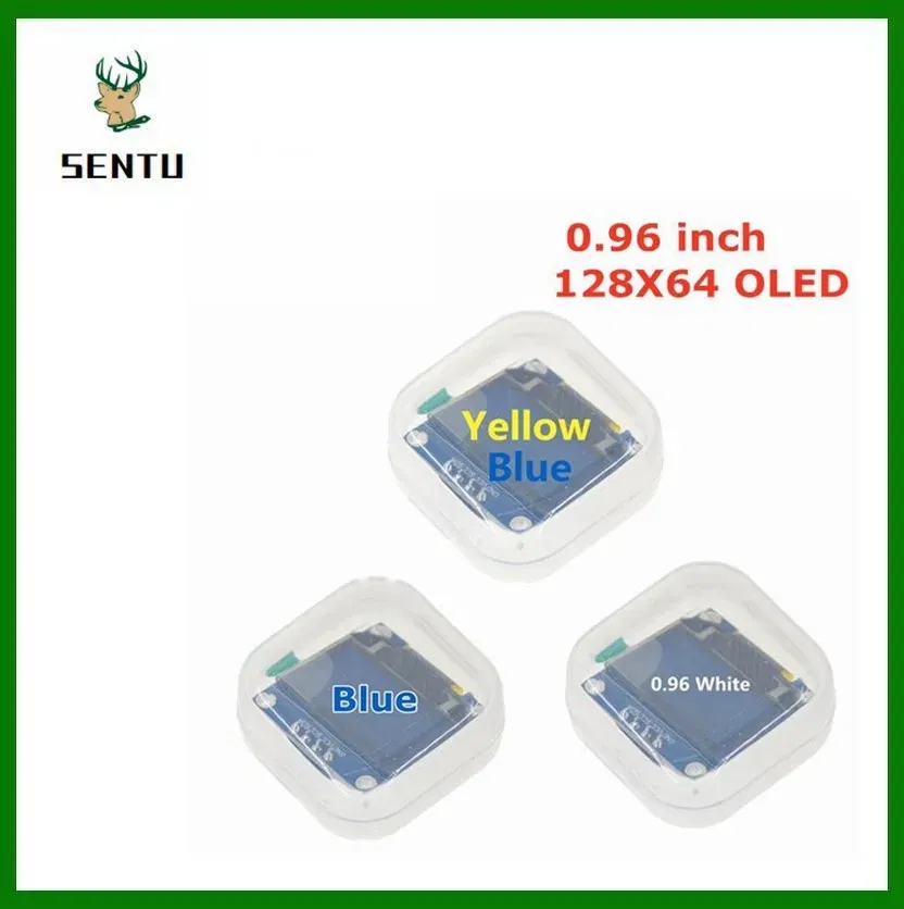 Color: Red - 0.96 inch OLED IIC Serial White Display Module 128X64 I2C SSD1306 12864 LCD Screen Board GND VCC SCL SDA 0.96" for Arduino Black