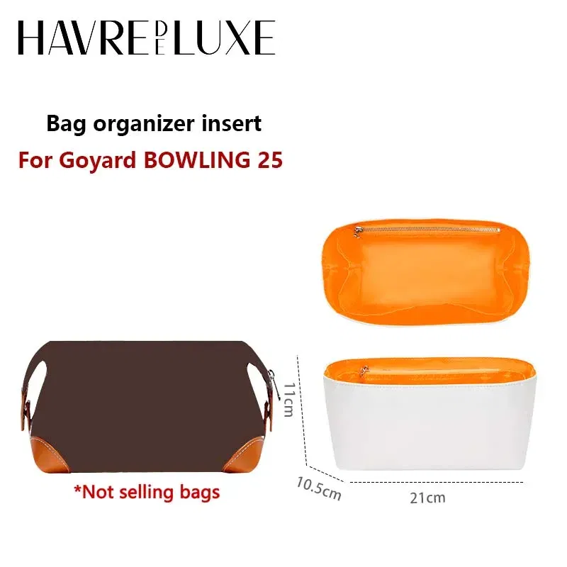 Bag organizer insert for Goyard BOWLING 25 toiletry bag DuPont paper bag support bag handle modification accessories