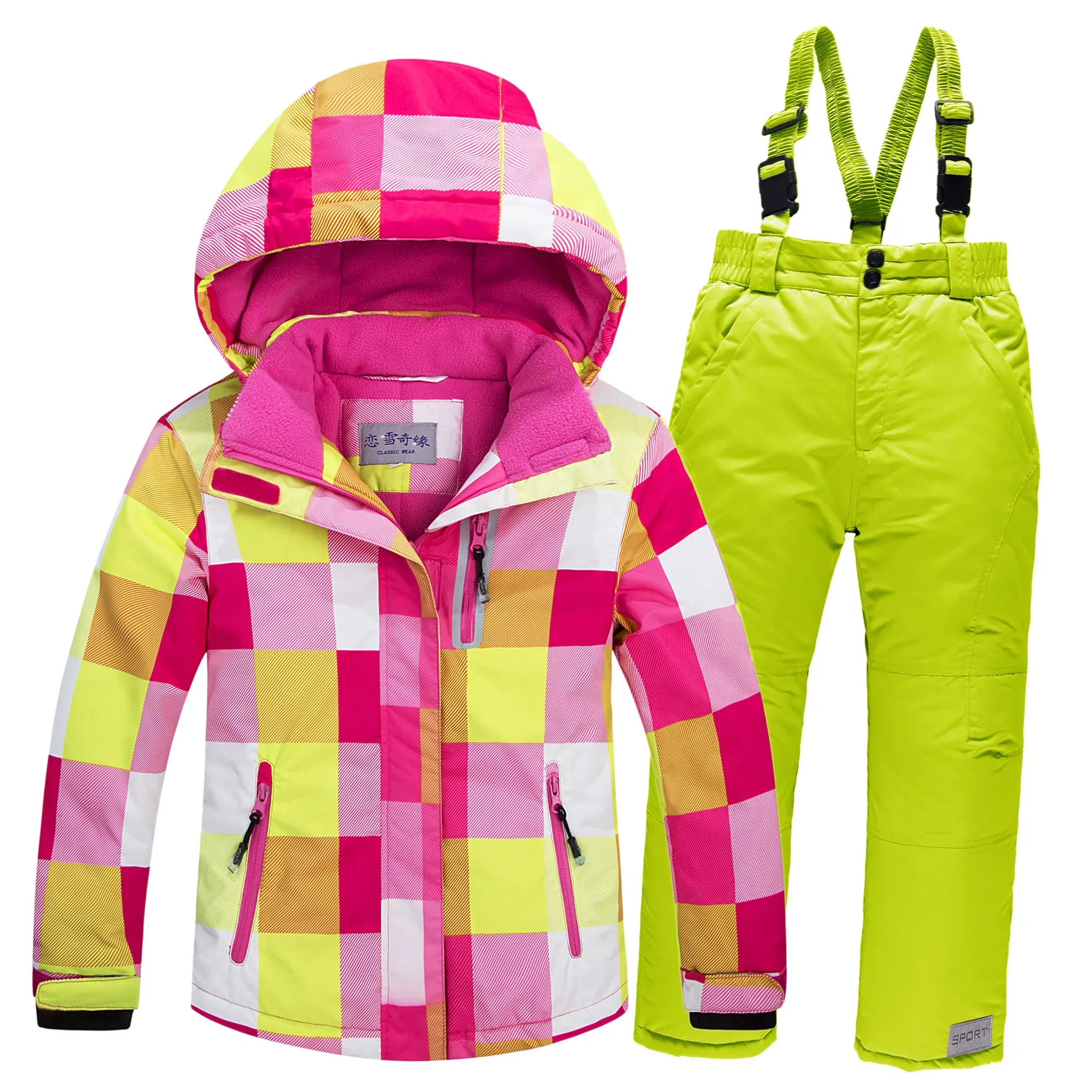 Color: green, Kid Size: 8 - OLEKID 2025 Russia Winter Children Boy Ski Suit Waterproof Girl Jacket Overalls Snowsuit 3-16 Years Kid Teenage Parka Snow Suit