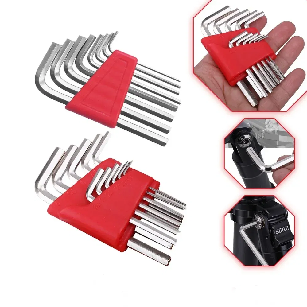 Color: Silver - 5/8/11 Pcs Metric Allen Wrench Set Inch Wrench L Wrench Keys Size Allen Key Short Arm Vehicle Repair Tool Set Home Hand Tools