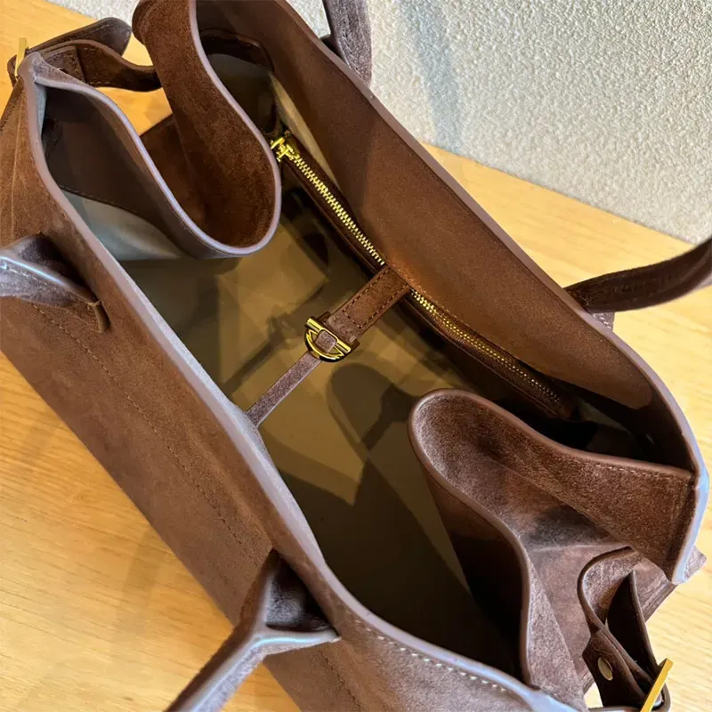 Suede Luxury Design Tote Large Capacity Commuting Bag High Quality Fashion Briefcase Handbag Ladies Versatile Shopping Travel