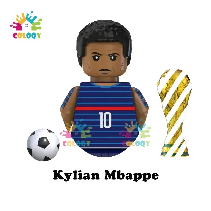 Color: BROWN, Ships From: CHINA - Kids Toys World Famous Football Stars Building Blocks Sport Player Mini Action Figures Golden Cup Toys For Boys Christmas Gifts