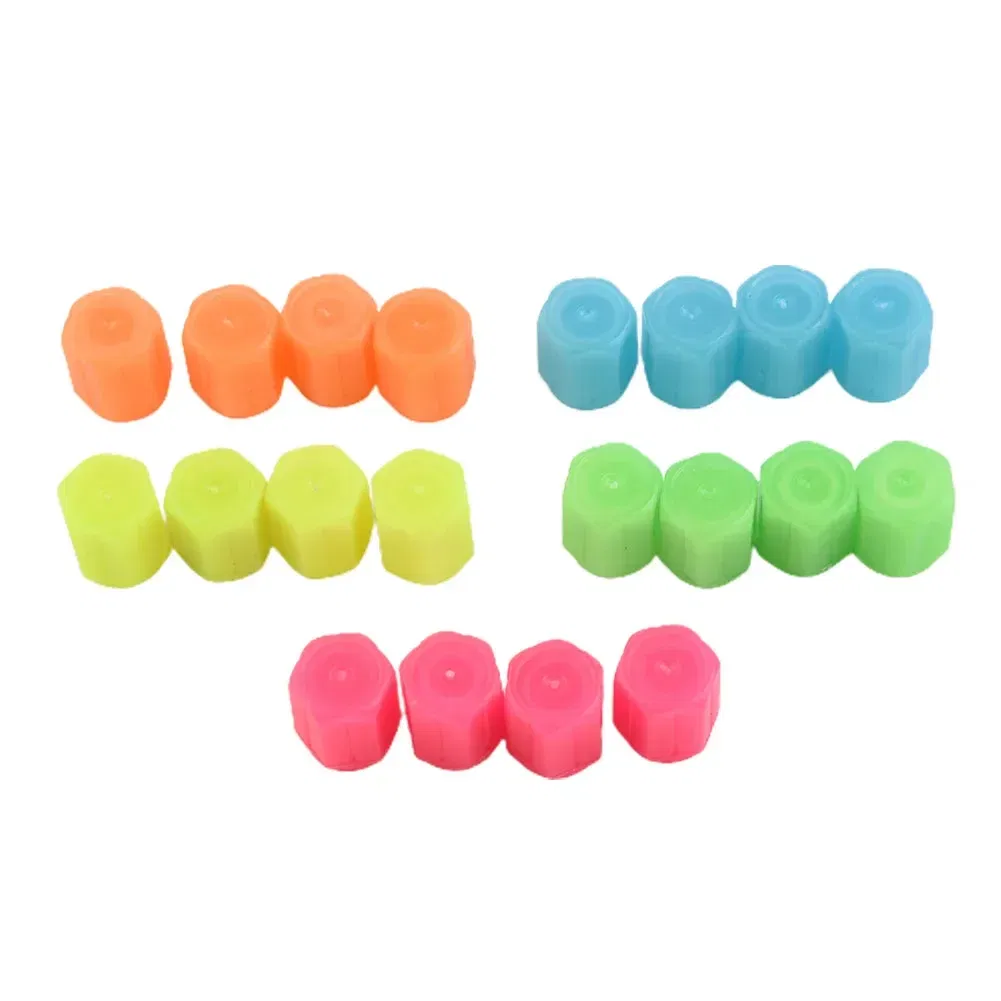 Color: Lavender, Ships From: CHINA - 4 PCS/Set Valve Covers Yellow Blue High-quality Luminous Bike Tire Valve Stem Cap Car Tire Valve Cap Orange Pink