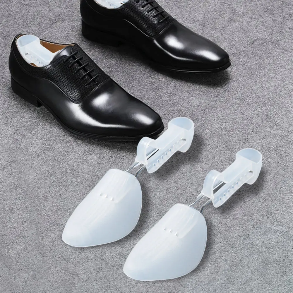 Color: Brown - 1/2/3Pair Plastic Shoe Stretcher for Men Women Leather Shoes Adjustable Portable Shoe Tree Stretcher Boots Rack Anti-deformation