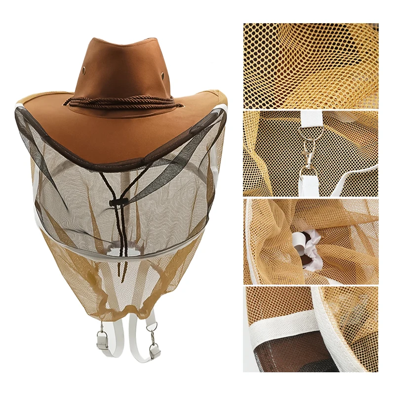 Color: DARK GRAY, Ships From: CN, Size: M - Bee Hat Breathable Beekeepers Hat Beekeeper Hats With High Visibility Veil Face Protection Outdoor Bee Keeper Starting Kit