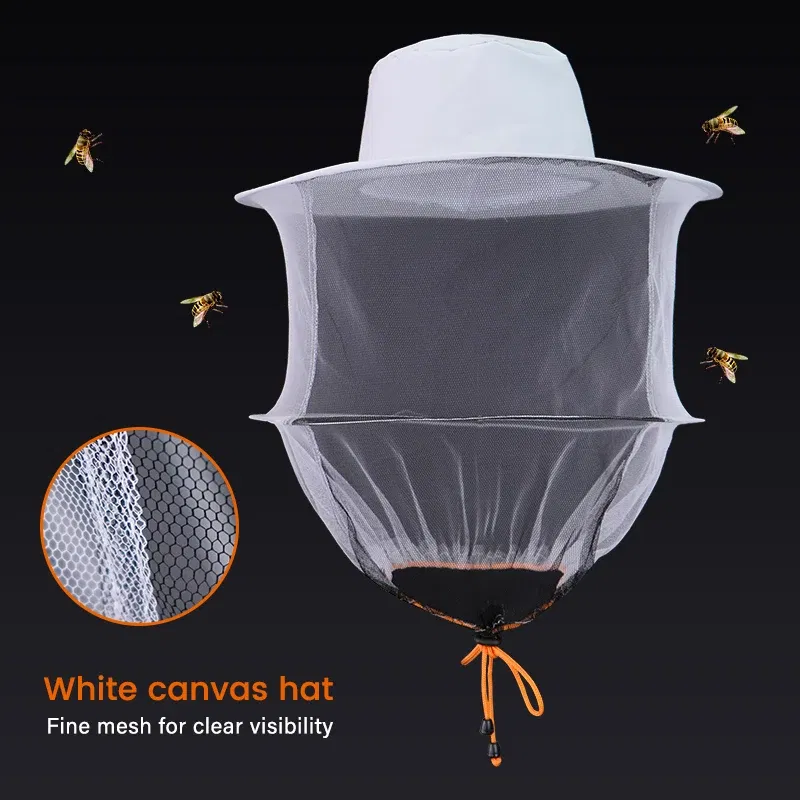 Color: DARK GRAY, Ships From: CN, Size: M - Bee Hat Breathable Beekeepers Hat Beekeeper Hats With High Visibility Veil Face Protection Outdoor Bee Keeper Starting Kit