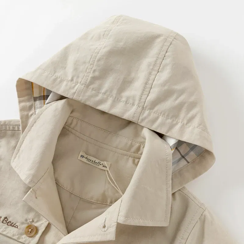 Color: Brown, Kid Size: 5T - Dave Bella Children's Coat Kids Jacket Autumn Fashion Casual Baby's Trench Boys Windbreaker Cute Party Outdoor DB3242020