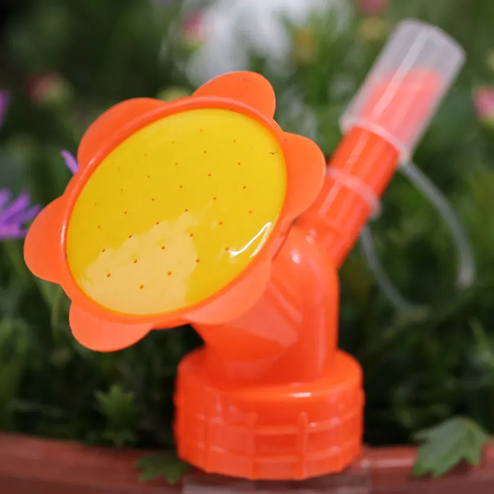 Color: Light Grey - 2 in 1 Bottle Cap Sprinkler Dual Nozzle Watering Spout Double Bottle Head Can Watering Nozzle Bonsai Garden Mini Irrigation Tool