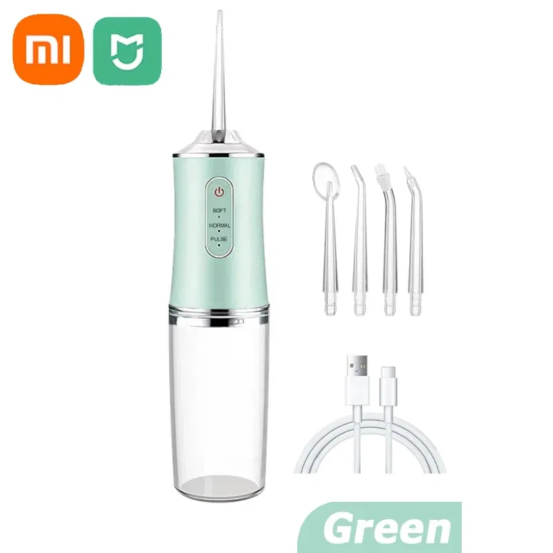 Color: Yellow - Xiaomi MIJIA Smart Electric Oral Irrigator Water Flosser 4 Jets 3 Modes USB Charging Water Jet Irrigator Dental Teeth Cleaner