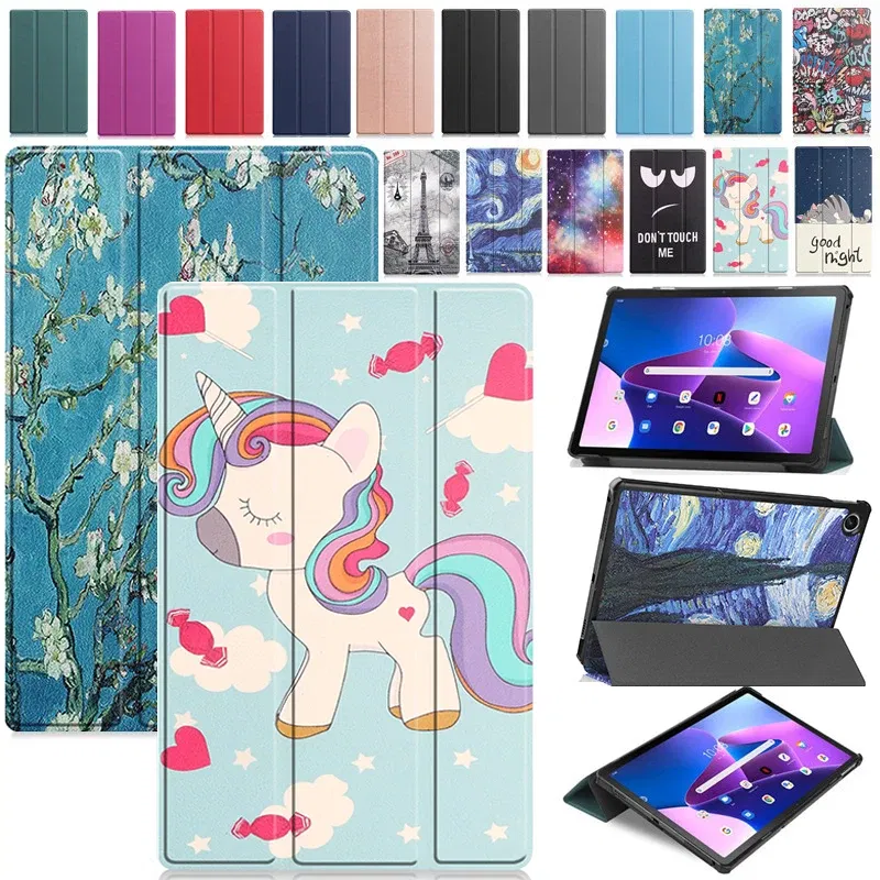 Color: Navy Blue, Size: Thirteen, Ships From: CHINA - For Lenovo Tab M10 HD 2nd Gen Case TB-X306F X306X Tri-Fold Stand Wake/Sleep Magnetic Protective Shell PU Leather Tablet Cover