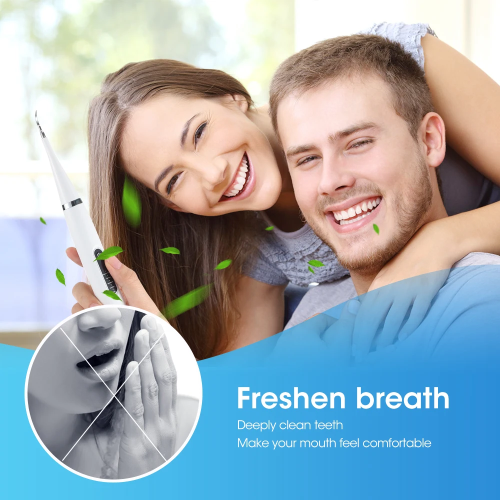 Color: BROWN - Electric Teeth Cleaner Dental Scaling Tooth Whitening and Cleaning Device IPX6 Waterproof Stains Remover Oral Care USB Charging