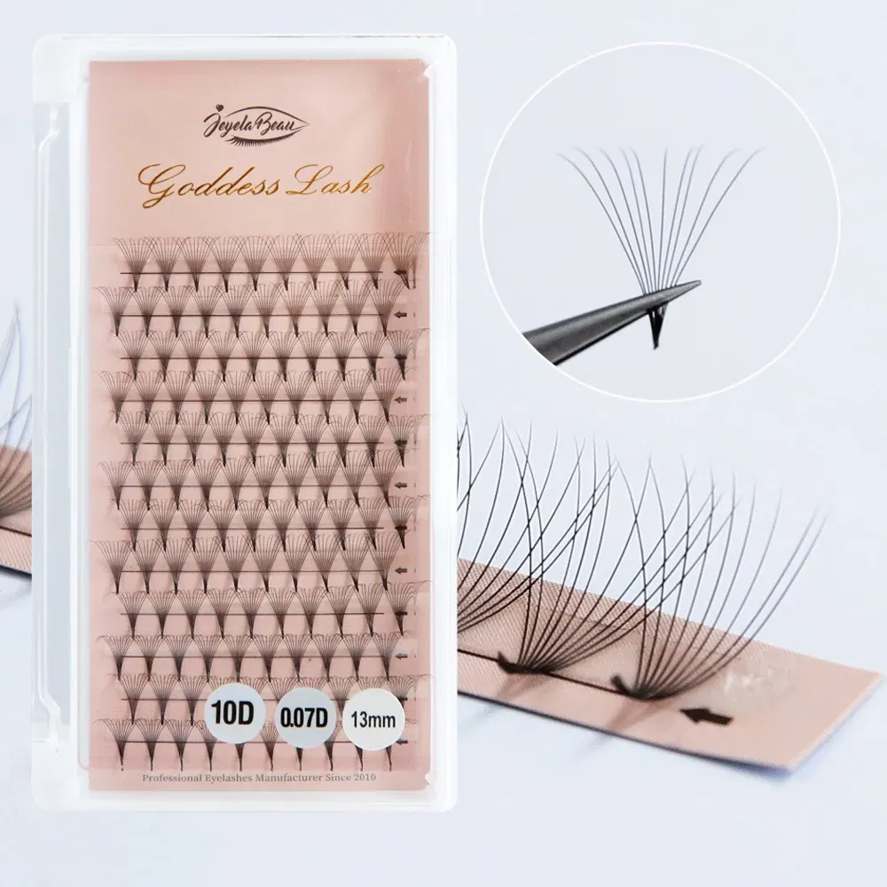 Color: DEEP BLUE, Curl: D, Thickness: 0.05mm, Length: 15mm - Goddess Premade Volume Fans 5D 6D 10D 12D 16D 20D MIX Individual Lashes Pre Made Russian Volume Fan Eyelash Extension Faux Mink